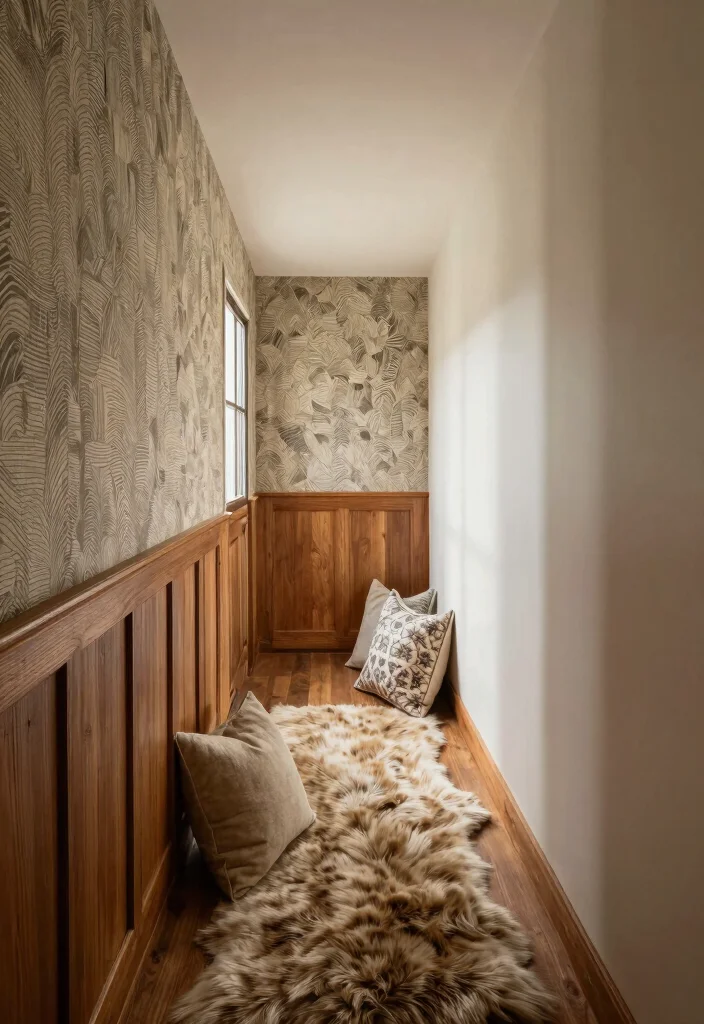 10 Long Entry Hallway Ideas with Balanced Styling 4. Textured Elements 0