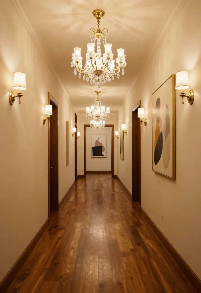 10 Long Hallway Ideas That Avoid the Tunnel Look 5. Statement Lighting 0