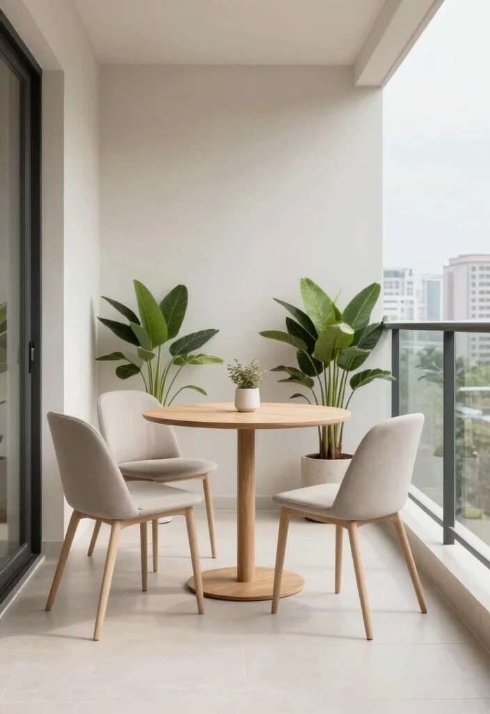 10 Mini Balcony Ideas That Still Feel Warm and Intentional 9. Minimalist Escape 0