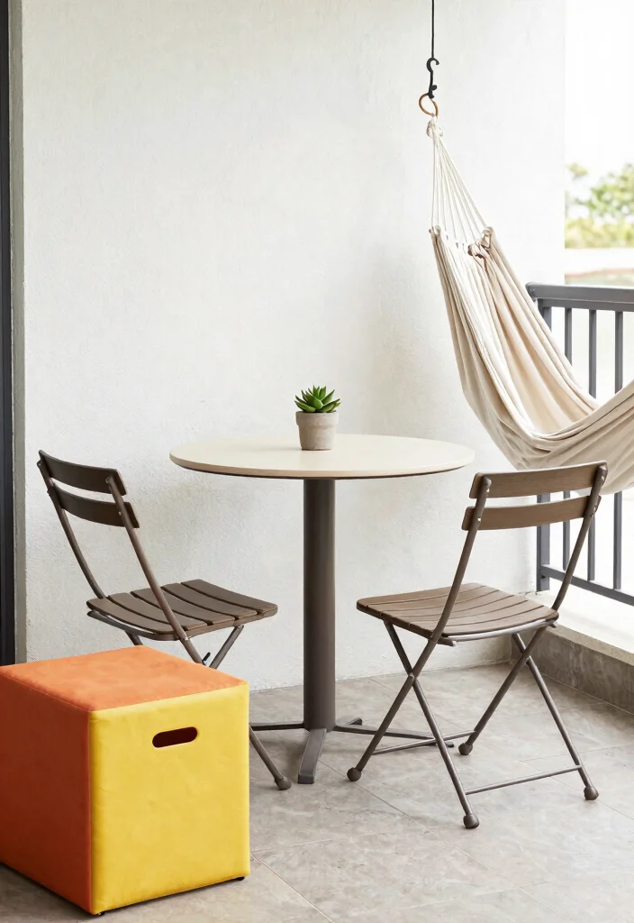 10 Small Balcony Decorating Ideas That Feel Intentional Not Crowded 2. Multi Functional Furniture 0