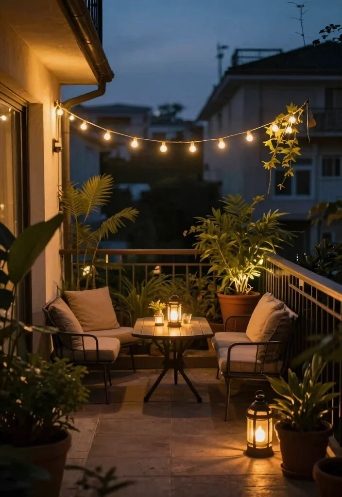 10 Small Balcony Decorating Ideas That Feel Intentional Not Crowded 4. Ambient Lighting 0