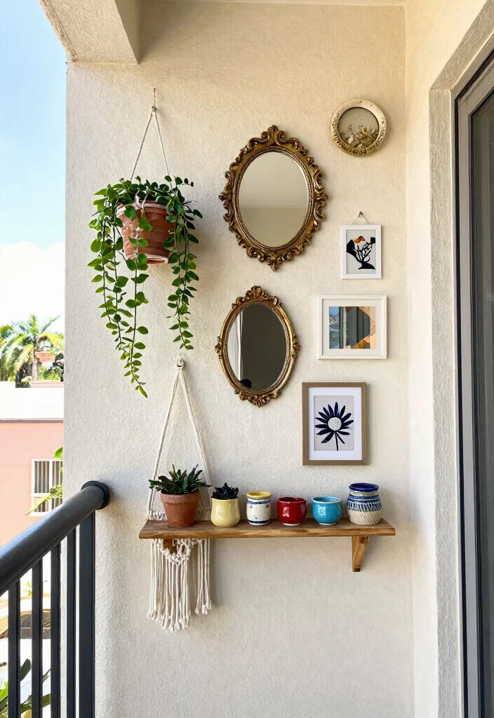10 Small Balcony Decorating Ideas That Feel Intentional Not Crowded 6. Artistic Wall Decor 0
