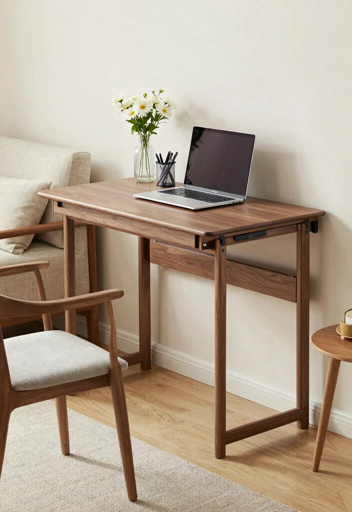 10 Small Desk Ideas That Fit Beautifully in Tight Rooms 2. Desk with Foldable Features Flexibility at Its Best 0