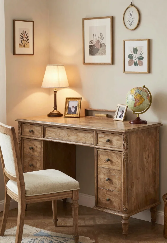 10 Small Desk Ideas That Fit Beautifully in Tight Rooms 6. Vintage Inspired Desks Adding Character 0