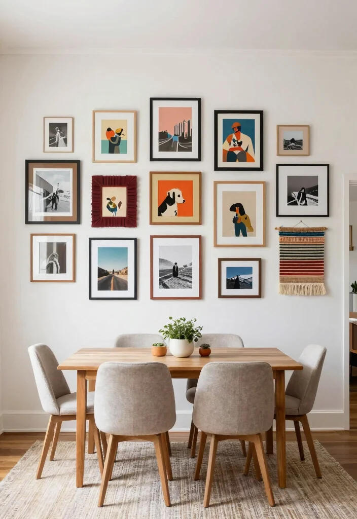 10 Small Dining Room Ideas That Feel Intimate and Inviting 4. Create a Gallery Wall 0