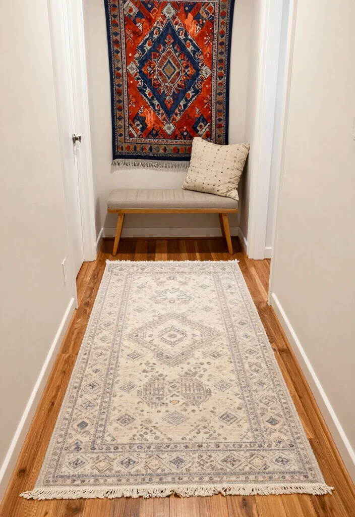 10 Small Hallway Ideas That Feel Light and Welcoming 5. Welcoming Textiles 0