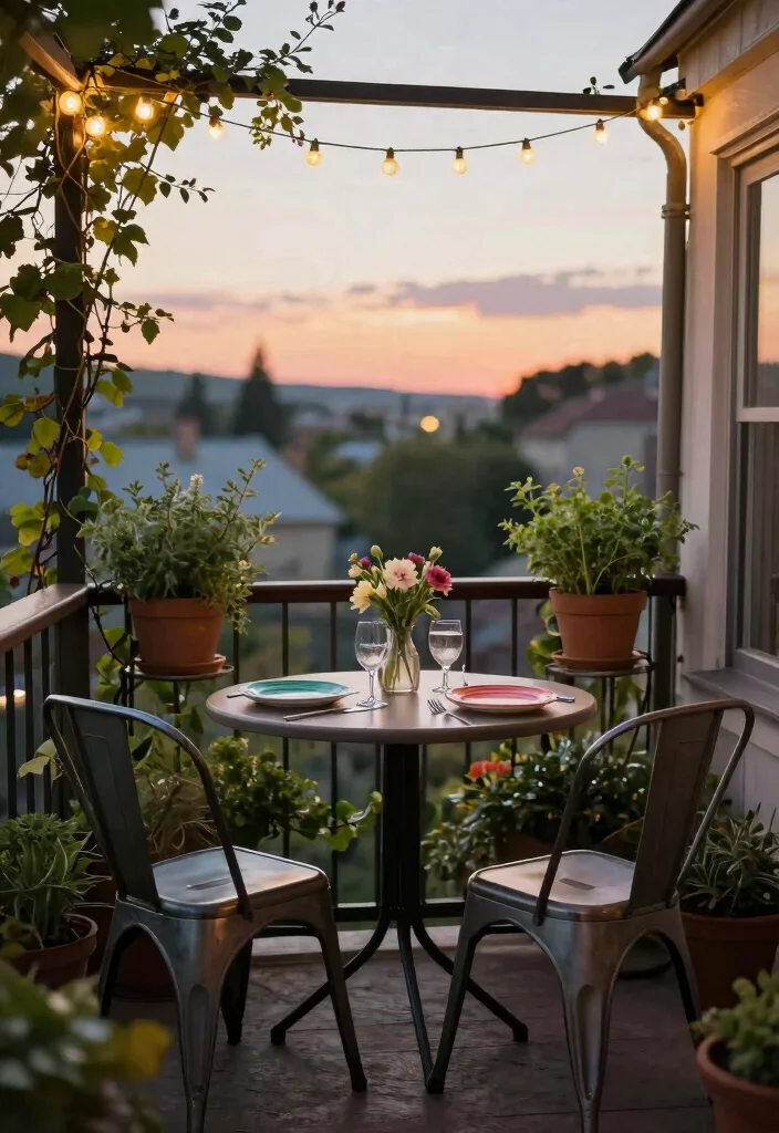 10 Tiny Balcony Ideas with Big Cozy Energy 4. Bistro Bliss 0