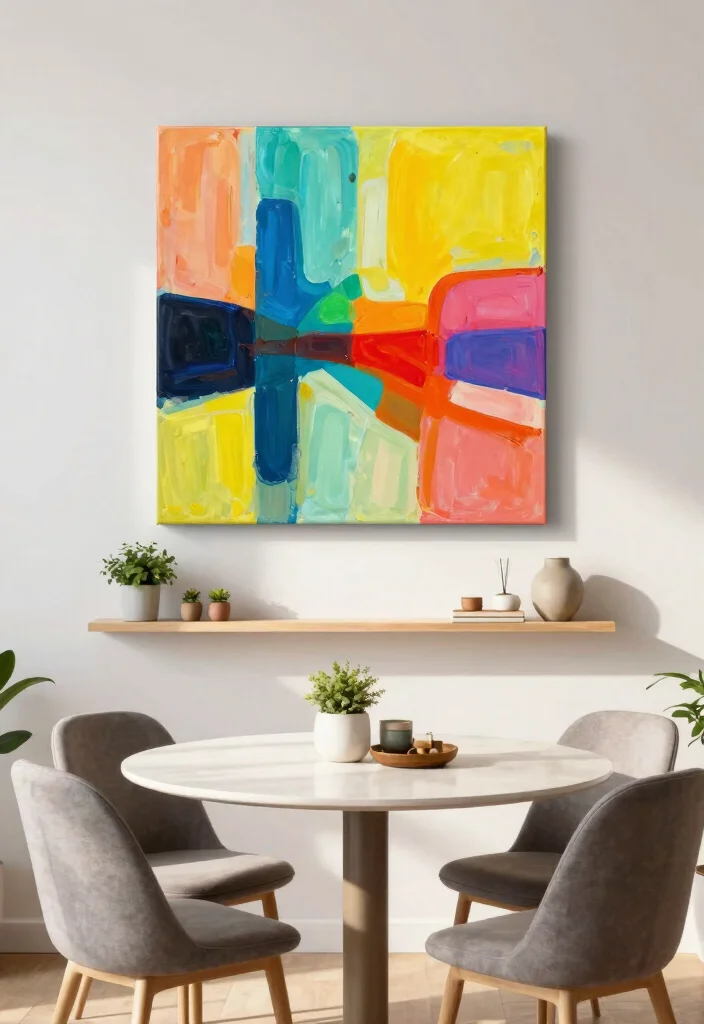 10 Tiny Dining Room Ideas for Apartments and Small Homes 3. Creative Wall Art 0