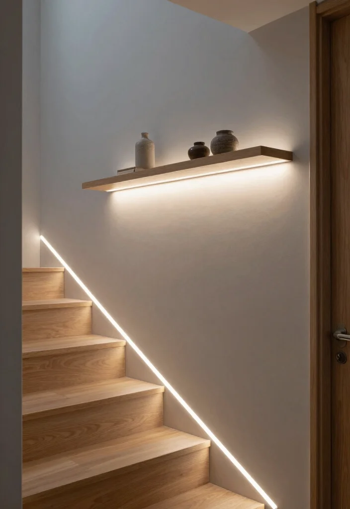10 Upstairs Hallway Ideas with Soft Lighting and Flow 6. Soft LED Strip Lighting 0