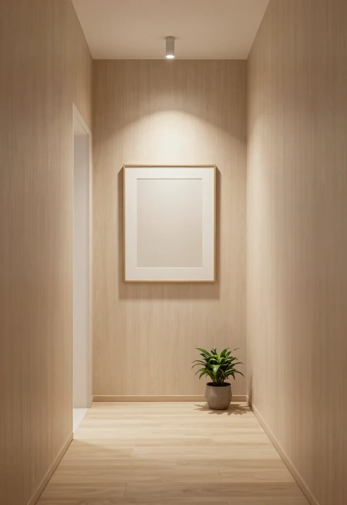 10 Upstairs Hallway Ideas with Soft Lighting and Flow 8. Minimalist Decor Accents 0