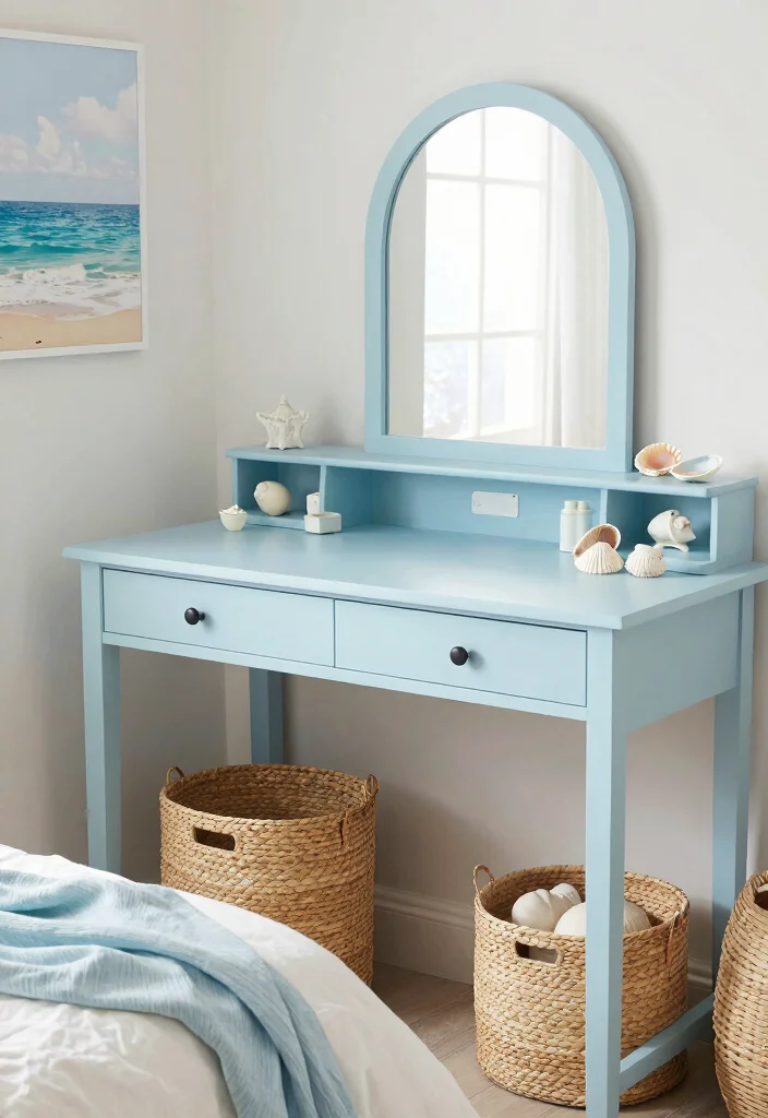 10 Vanity Desk Ideas Blending Beauty Storage and Style 9. Coastal Calm 0