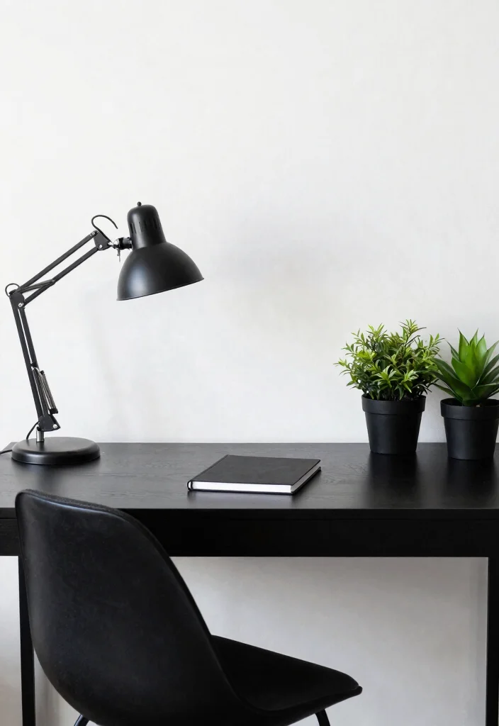 12 Aesthetic Desk Ideas with Calm Visual Balance 1. Monochrome Magic 0