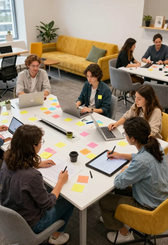 12 Aesthetic Desk Ideas with Calm Visual Balance 12. Creative Collaboration Spaces 0