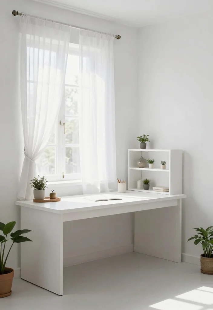 12 Aesthetic Desk Ideas with Calm Visual Balance 6. Bright and Airy 0