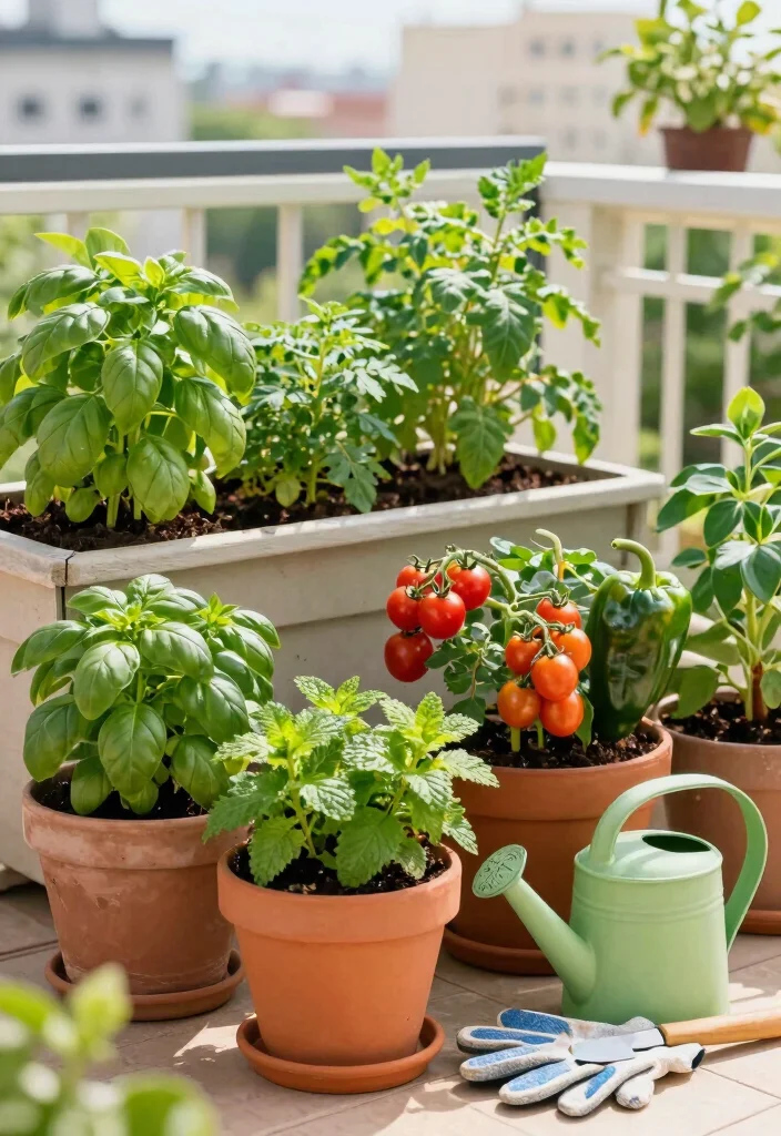 12 Balcony Design Ideas with Plants Lights and Relaxing Vibes 5. Edible Balcony Garden 0