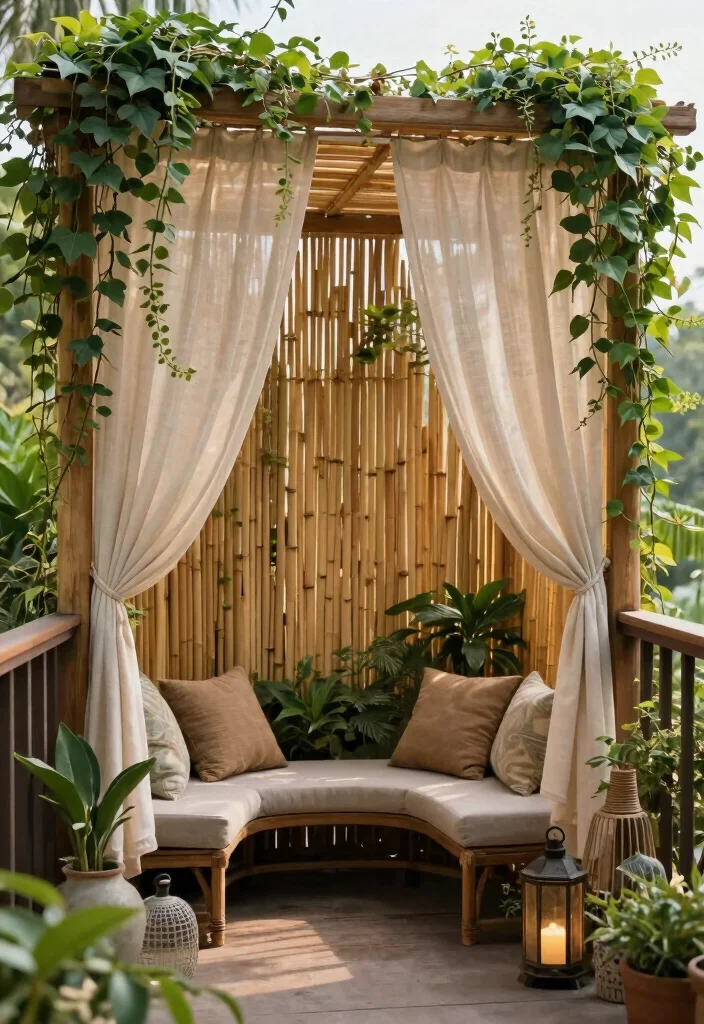 12 Balcony Design Ideas with Plants Lights and Relaxing Vibes 6. Privacy Screens 0