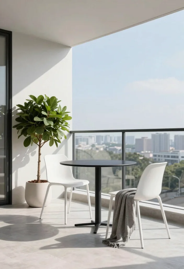 12 Balcony Ideas for Houses with Open Views and Relaxed Living 2. Modern Minimalist Aesthetics 0