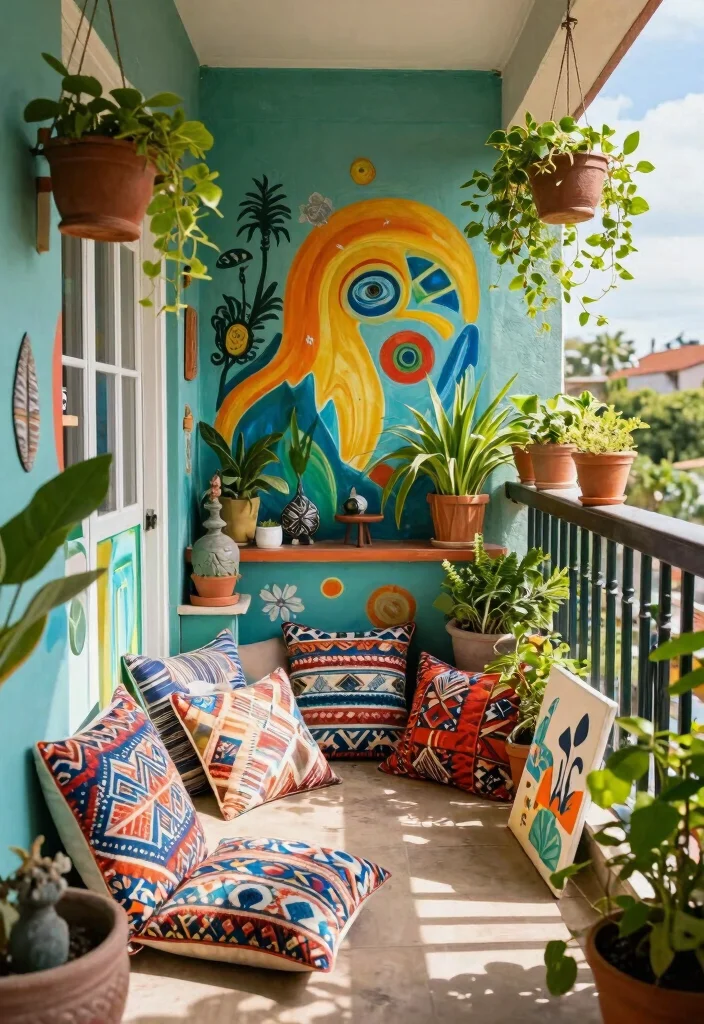 12 Balcony Ideas for Houses with Open Views and Relaxed Living 5. Artistic Touches 0