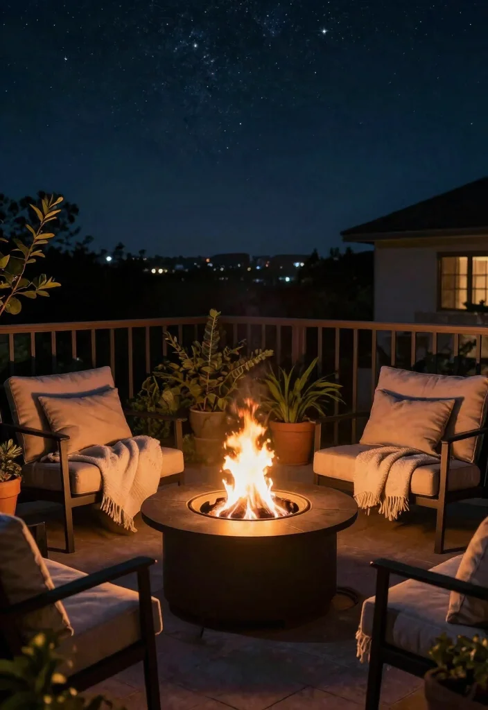 12 Balcony Lighting Ideas for Soft Nights and Golden Hour Vibes 10. Outdoor Fire Pit Lights 0
