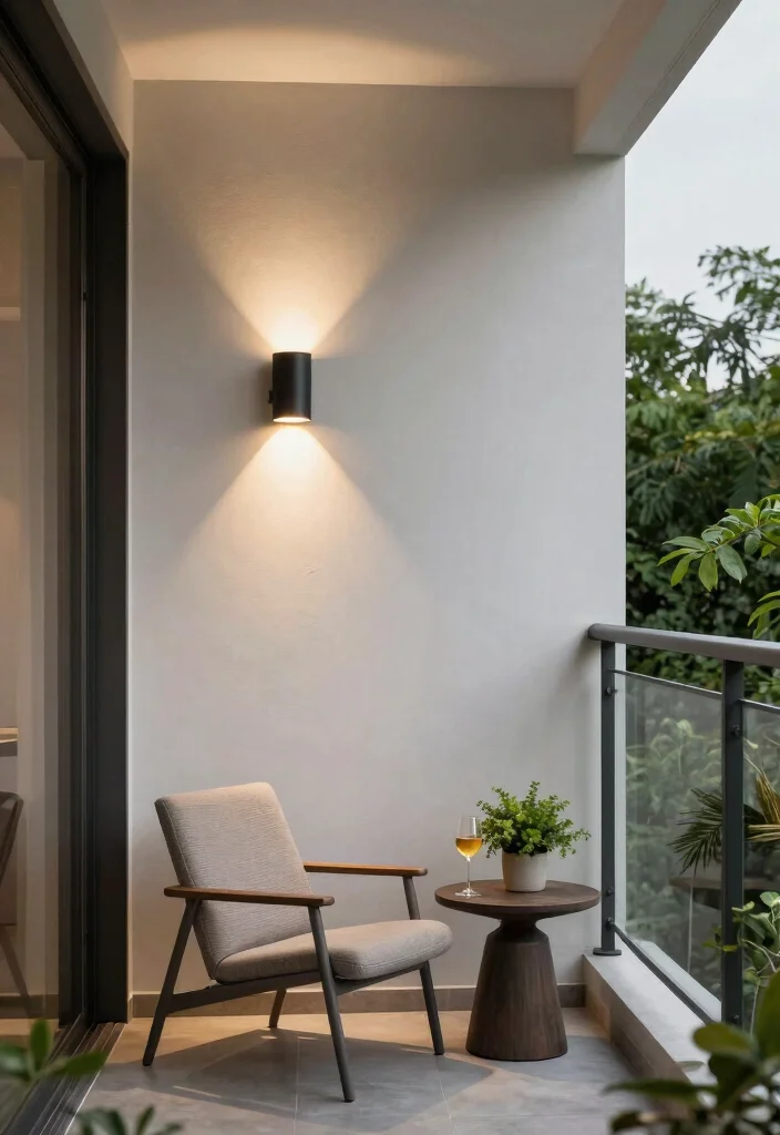 12 Balcony Lighting Ideas for Soft Nights and Golden Hour Vibes 4. Wall mounted Sconces 0