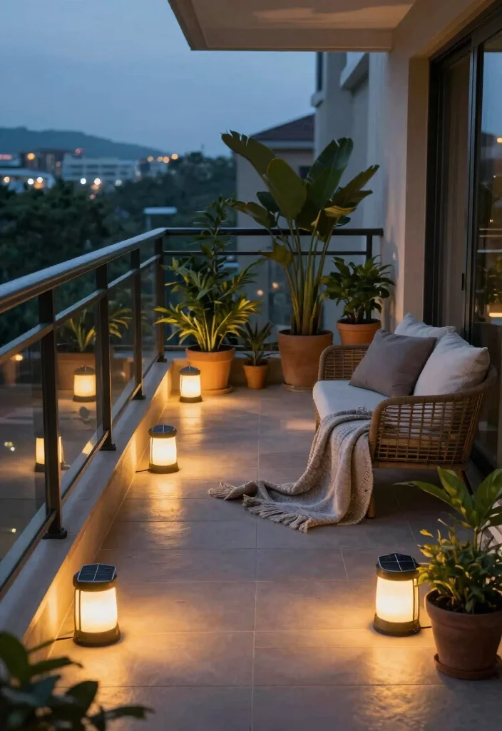 12 Balcony Lighting Ideas for Soft Nights and Golden Hour Vibes 5. Solar Powered Path Lights 0