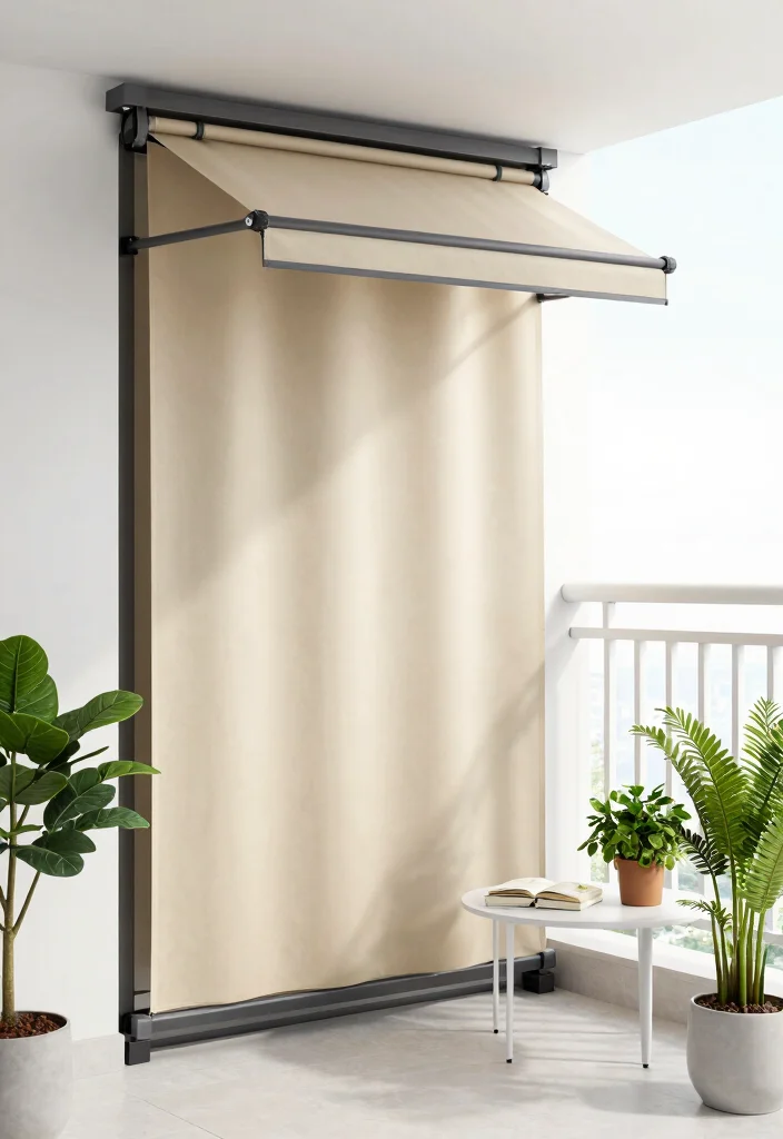 12 Balcony Privacy Ideas to Create a Calm Hidden Retreat 3. Retractable Privacy Screens 0