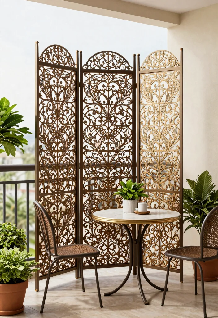 12 Balcony Privacy Ideas to Create a Calm Hidden Retreat 5. Decorative Privacy Screens 0
