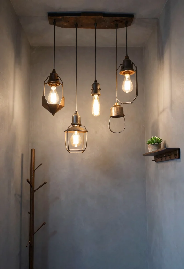 12 Ceiling Hallway Lighting Ideas That Brighten the Path 12. Upcycled Industrial Fixtures 0