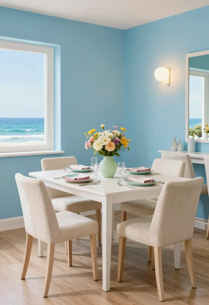 12 Coastal Dining Room Ideas with Breezy Relaxed Feel 3. Coastal Color Palette 0