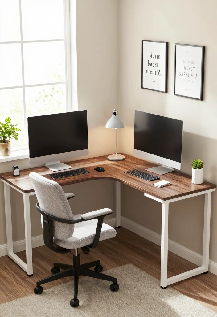 12 Corner Desk Ideas That Save Space and Feel Intentional 1. L Shaped Desk for Maximum Surface Area 0