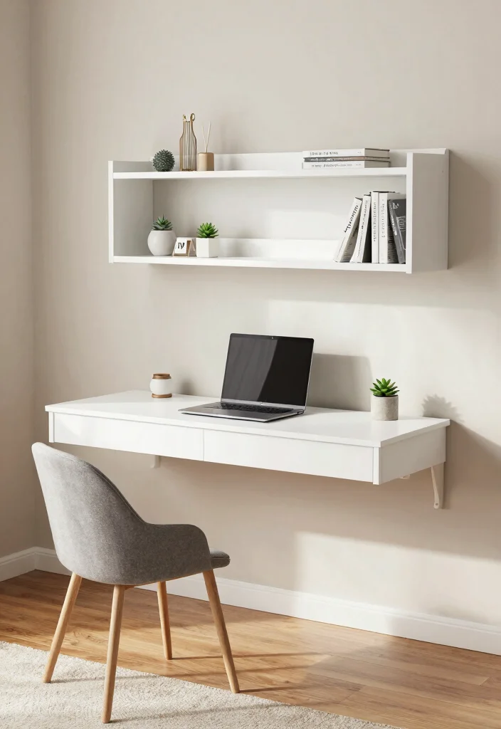 12 Corner Desk Ideas That Save Space and Feel Intentional 2. Floating Desk for Minimalist Chic 0