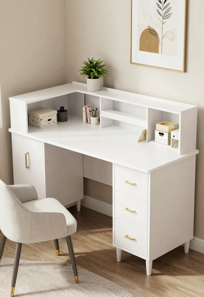 12 Corner Desk Ideas That Save Space and Feel Intentional 6. Multi Functional Corner Desk with Storage 0