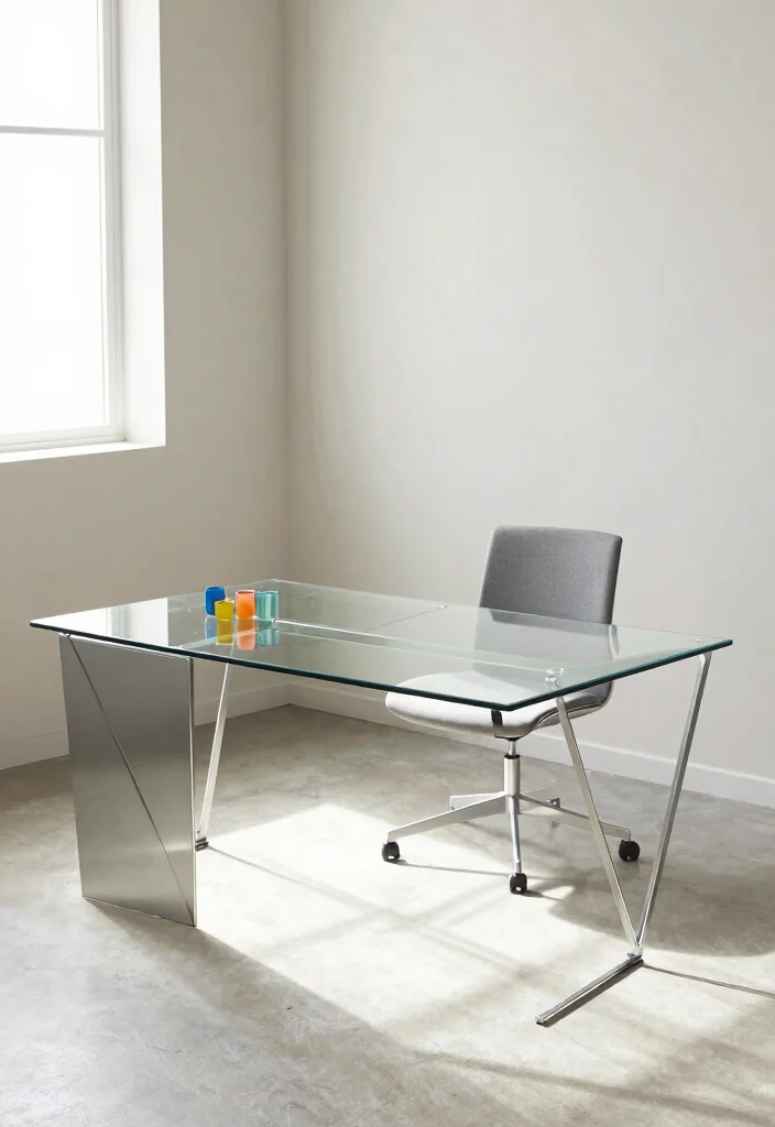 12 Corner Desk Ideas That Save Space and Feel Intentional 9. Sleek Glass Corner Desk for Modern Aesthetics 0