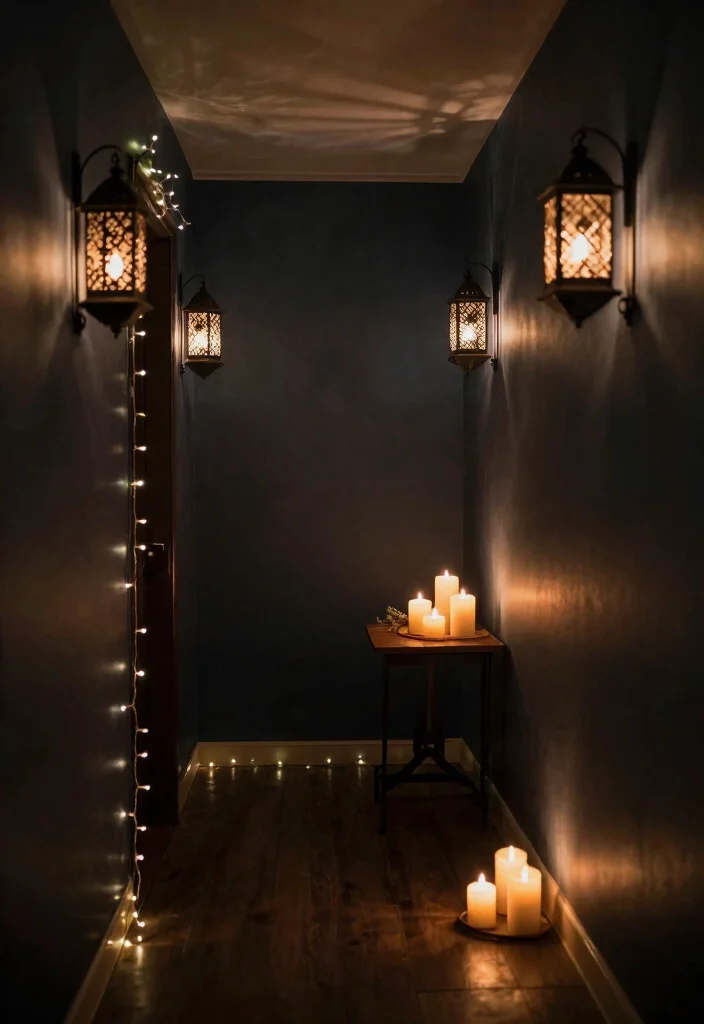 12 Dark Hallway Ideas That Still Feel Warm and Cozy 10. Use Decorative Lighting Accessories 0