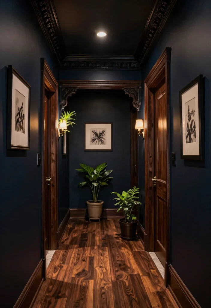 12 Dark Hallway Ideas That Still Feel Warm and Cozy 11. Showcase Unique Architectural Details 0