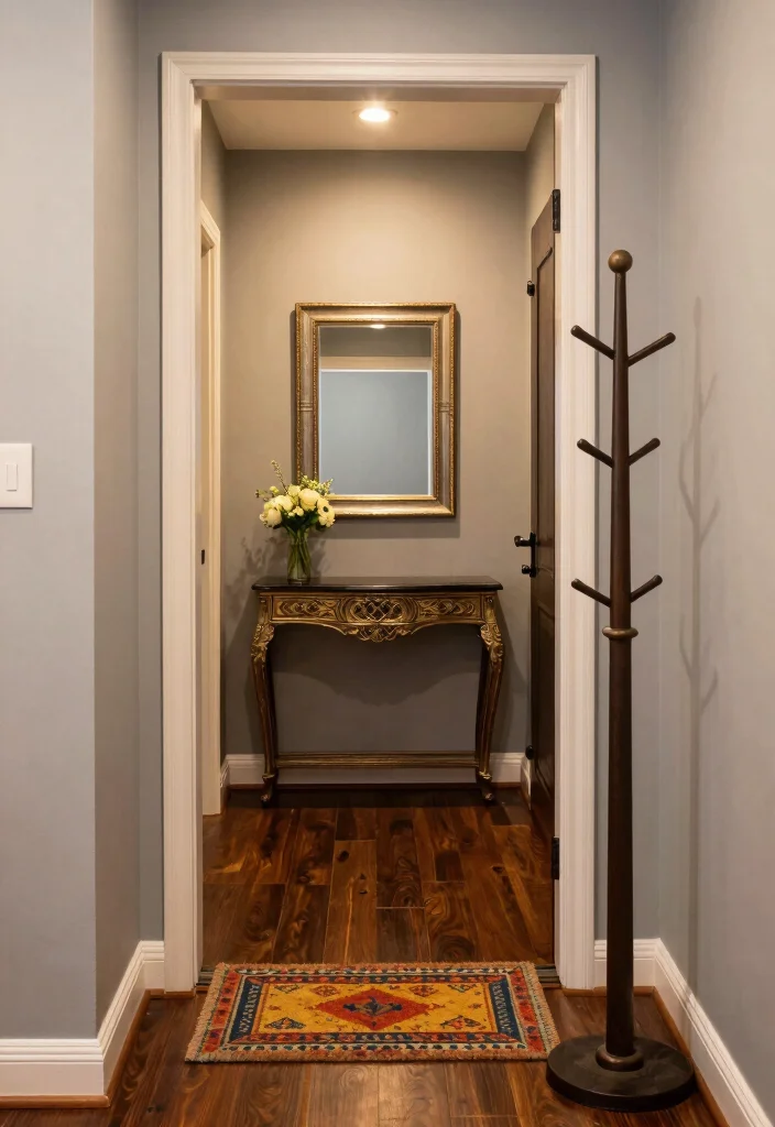 12 Dark Hallway Ideas That Still Feel Warm and Cozy 12. Create a Welcoming Entry Point 0