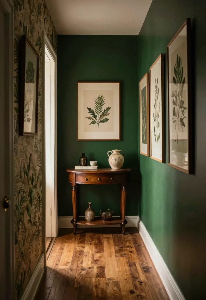 12 Dark Hallway Ideas That Still Feel Warm and Cozy 2. Embrace Rich Dark Colors 0