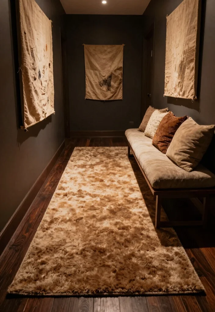 12 Dark Hallway Ideas That Still Feel Warm and Cozy 3. Add Textured Fabrics 0