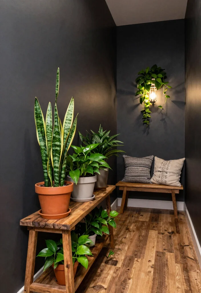 12 Dark Hallway Ideas That Still Feel Warm and Cozy 5. Integrate Natural Elements 0