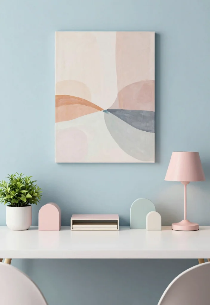 12 Desk Ideas for Calm Productive Workspaces at Home 3. Soft Color Palettes 0