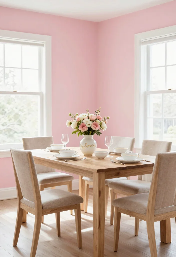 12 Dining Room Accent Wall Ideas for Soft Visual Focus 3. Soft Pastel Shades 0
