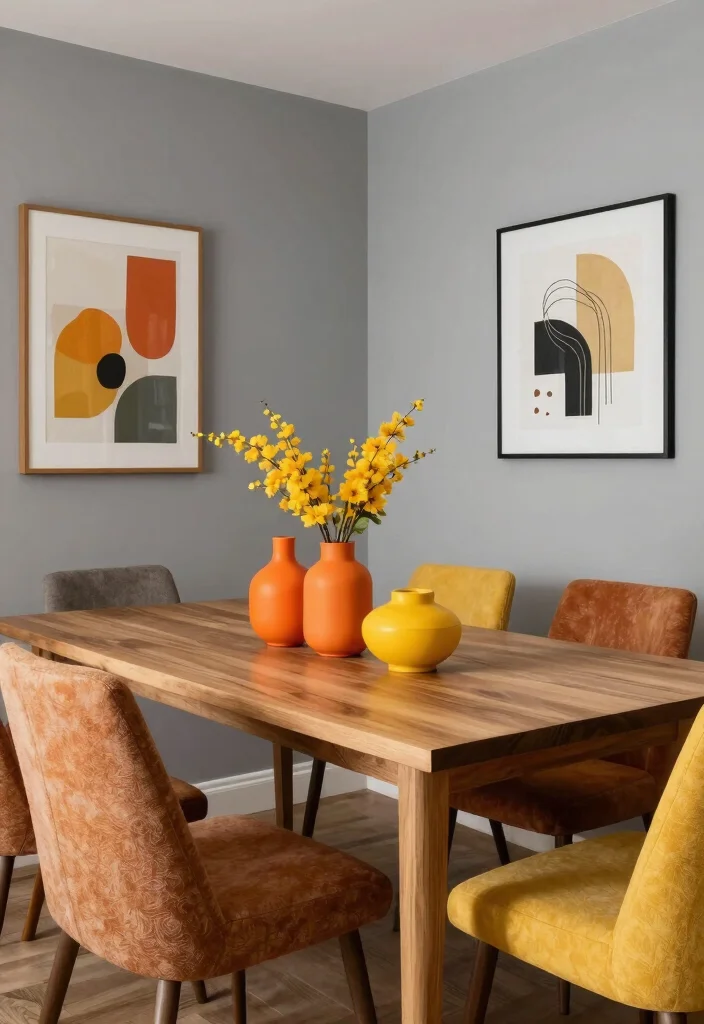 12 Dining Room Color Scheme Ideas That Feel Balanced 5. Subtle Grays with Warm Accents 0