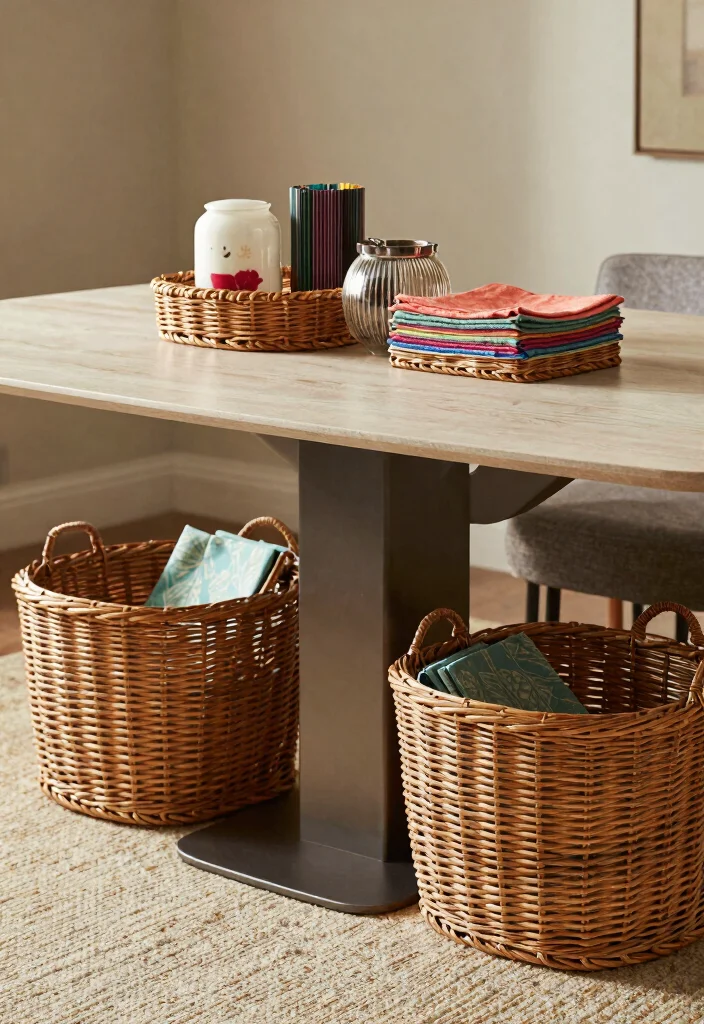 12 Dining Room Storage Ideas That Stay Hidden and Styled 3. Under Table Storage Solutions 0