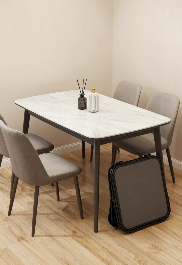 12 Dining Room Storage Ideas That Stay Hidden and Styled 5. Foldable Dining Tables 0