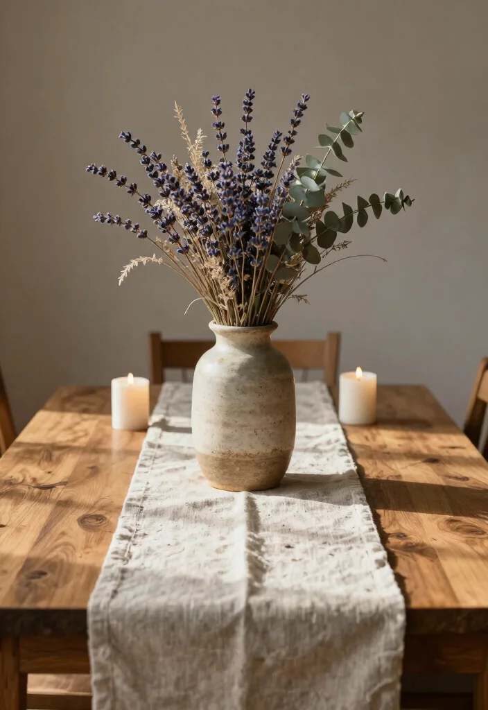 12 Dining Table Centerpiece Ideas for Everyday Beauty 3. Dried Flower Arrangement 0