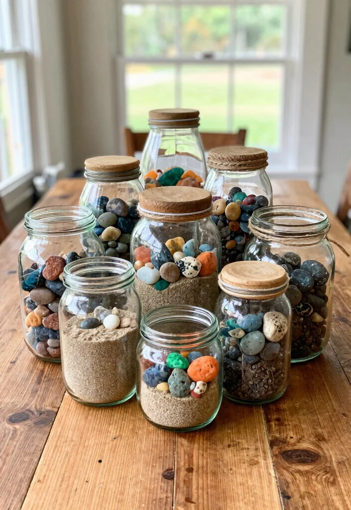 12 Dining Table Centerpiece Ideas for Everyday Beauty 5. Recycled Glass Jars 0