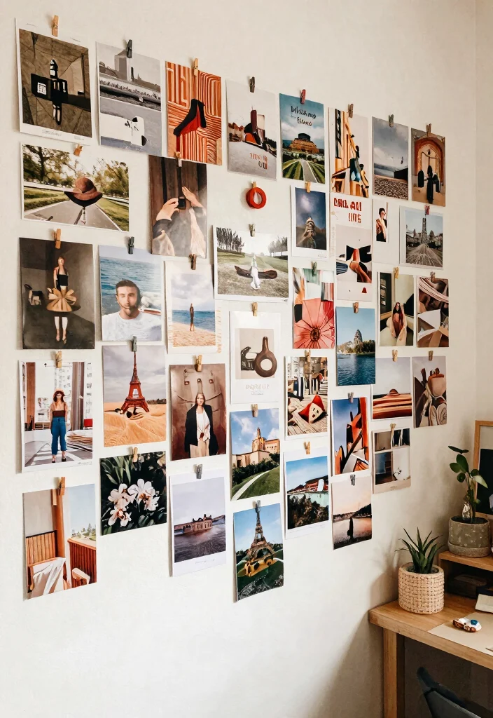 12 Dorm Desk Ideas That Feel Cozy and Personal 4. Personalized Photo Wall 0