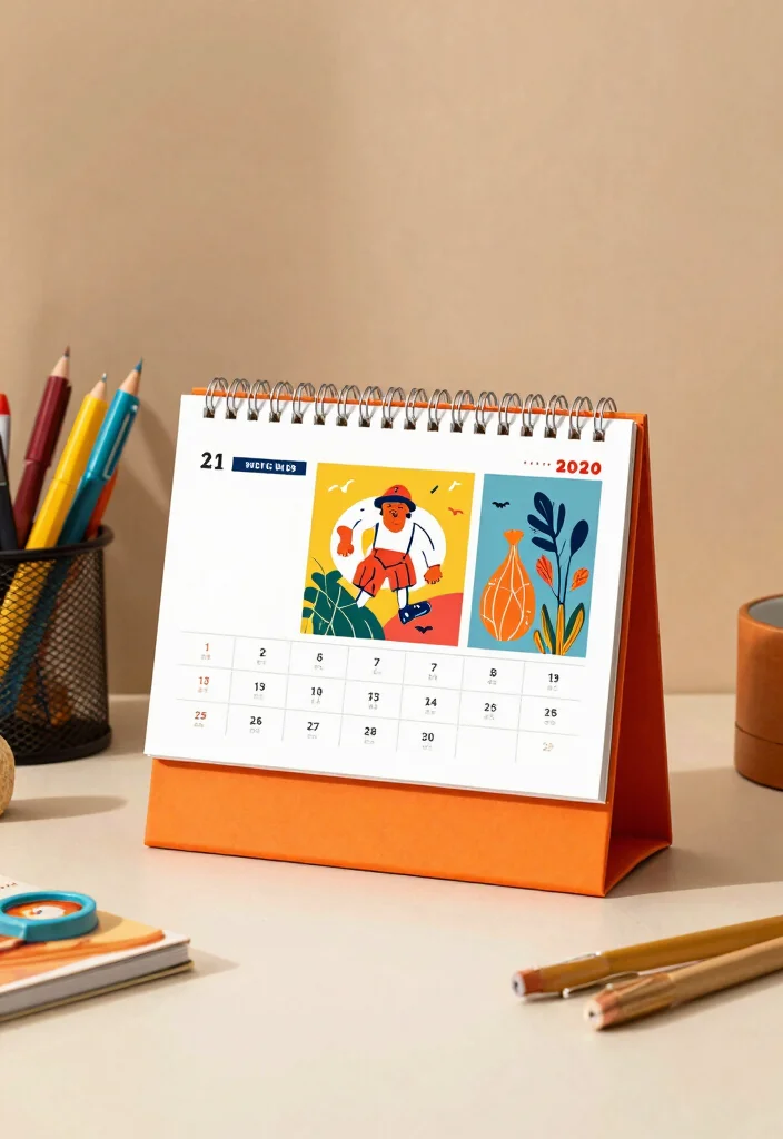 12 Dorm Desk Ideas That Feel Cozy and Personal 8. Themed Desk Calendar 0