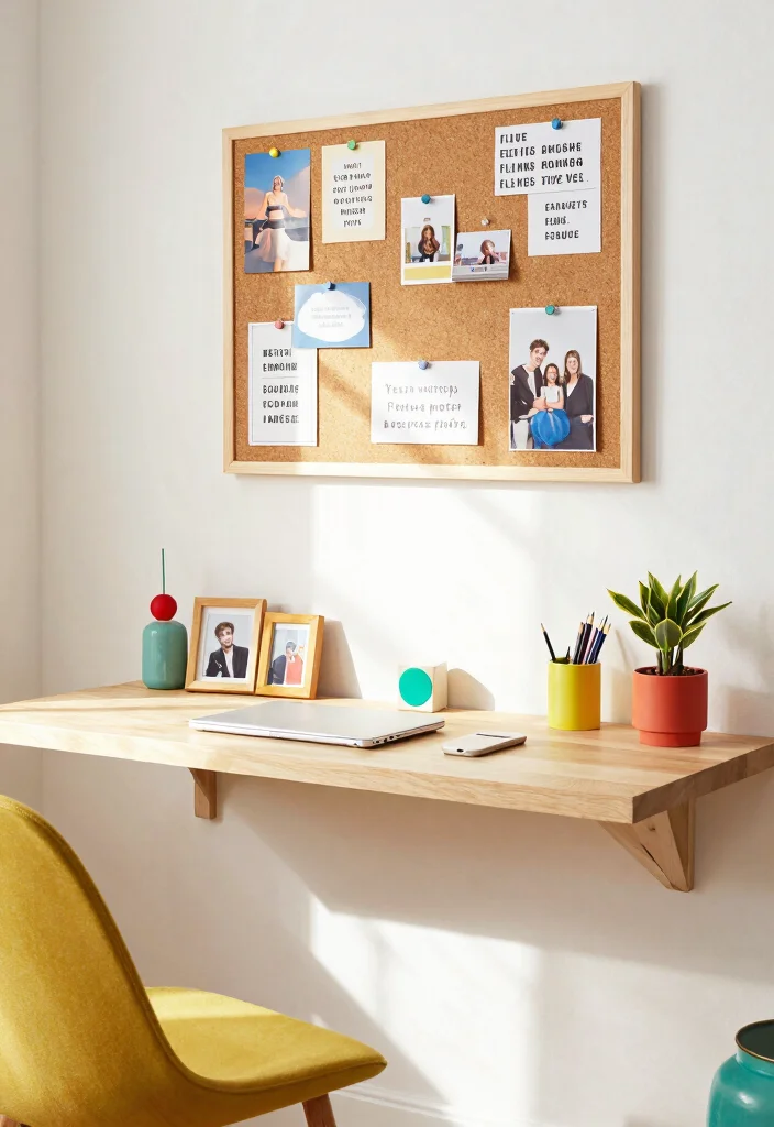 12 Floating Desk Ideas for Small Calm Spaces 11. Stylish Floating Desk with Personal Touches 0