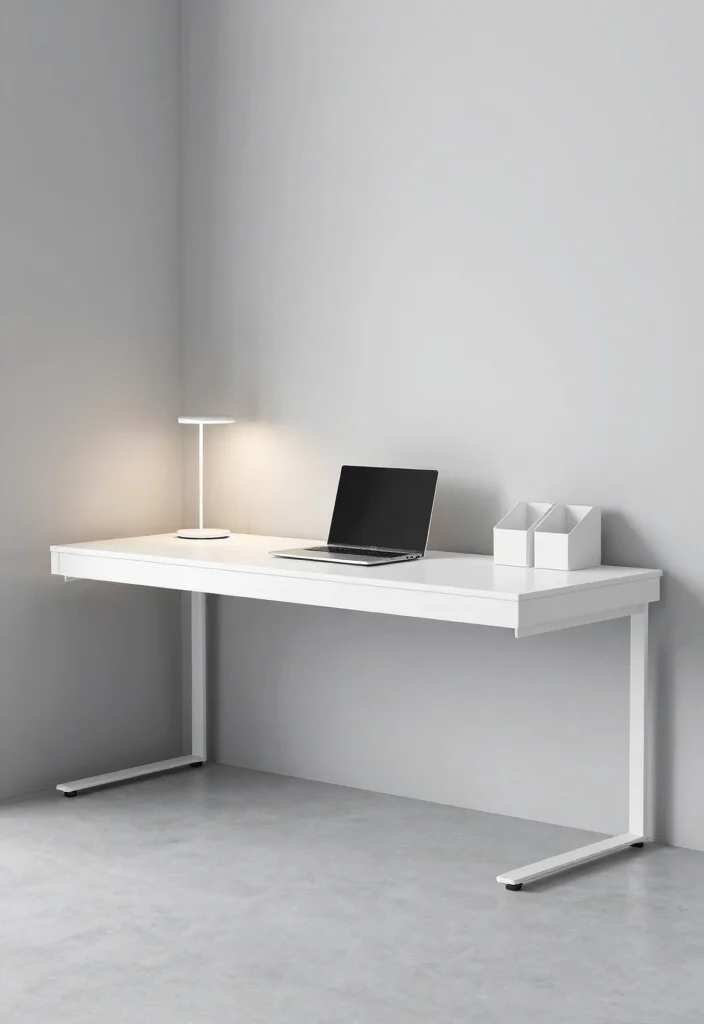 12 Floating Desk Ideas for Small Calm Spaces 8. Monochromatic Floating Desk for a Clean Look 0